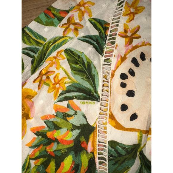 Farm Rio Biriba off white womens cropped fruit print top Size XS NWT - Picture 4 of 5